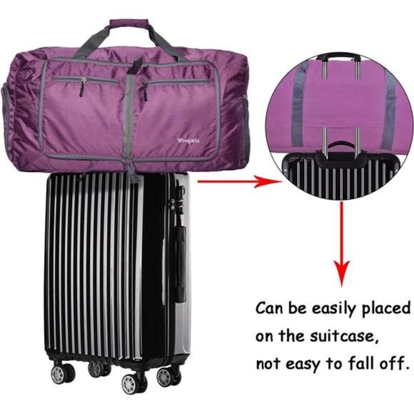 Travel Duffel Bag Large Foldable Waterproof Overnight Bag for Beach Swim Bags - Picture 6 of 6